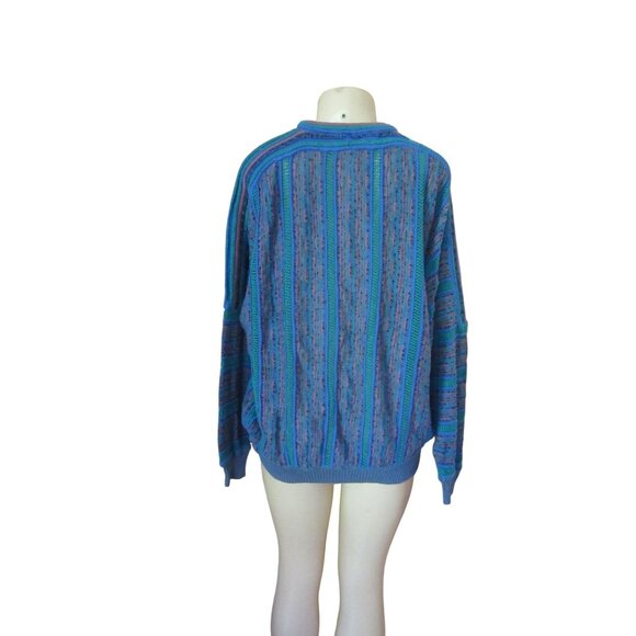 Vintage St. Croix Mens Blue Knit Sweater L Cotton Blend Made In USA - Picture 4 of 7